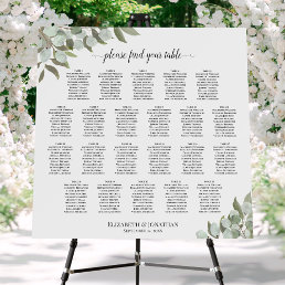 22 Table Eucalyptus Foliage Wedding Seating Chart Foam Board