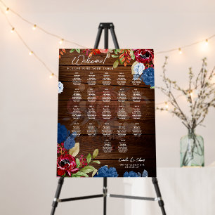 22 Table Rustic Burgundy Blue Floral Gold SEATING Foam Board