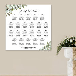 22 Table Rustic Eucalyptus Wedding Seating Chart