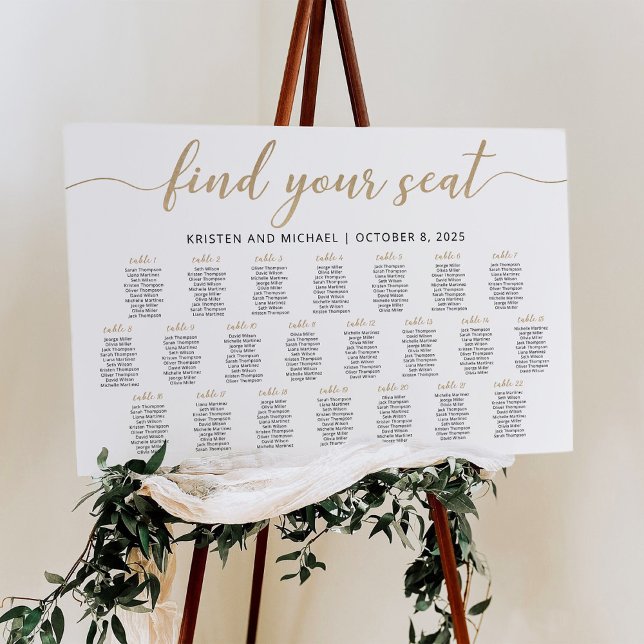 22 Tables Find Your Seat Seating Chart  Foam Board (Creator Uploaded)
