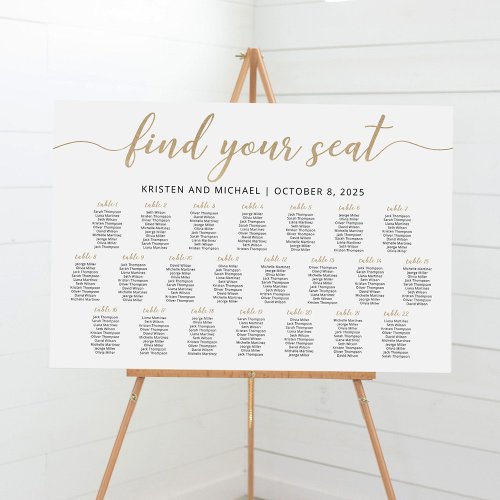 22 Tables Find Your Seat Seating Chart Plan