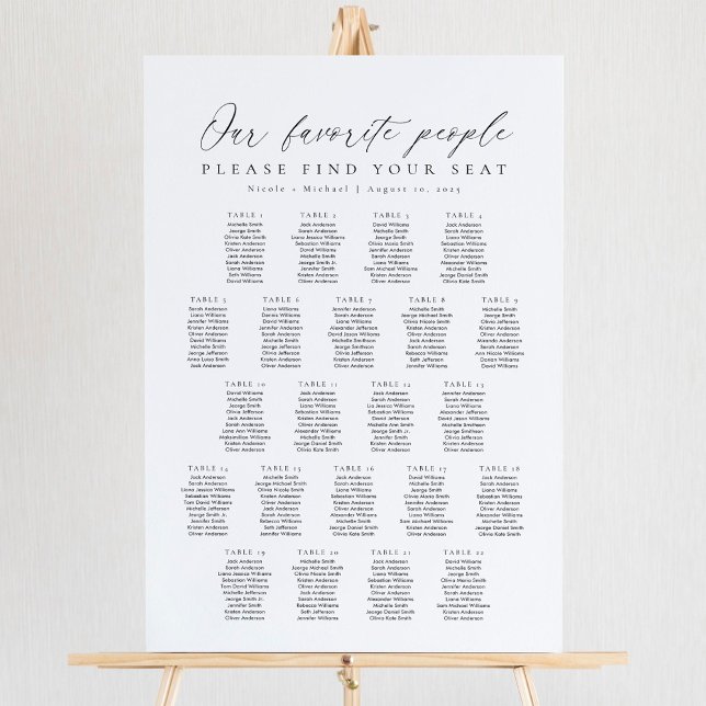 22 Tables Our Favorite People Seating Chart (Creator Uploaded)