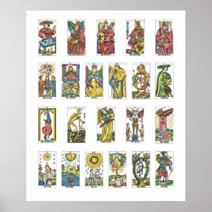 22 Tarot Cards Fortune Teller Poster