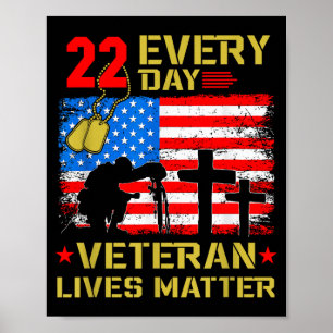 22 Veterans A Day Veteran Suicide Prevention Aware Poster