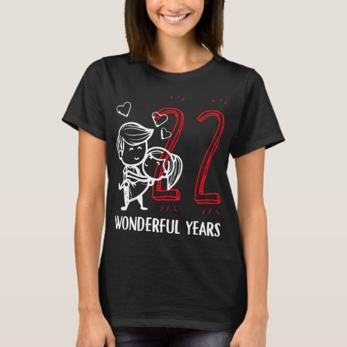 22 Wonderful Years 22nd Wedding Anniversary T_Shirt