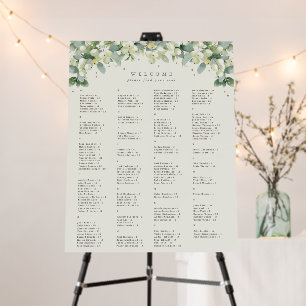22 x 28" Alphabetical Seating Chart for 150 People Foam Board