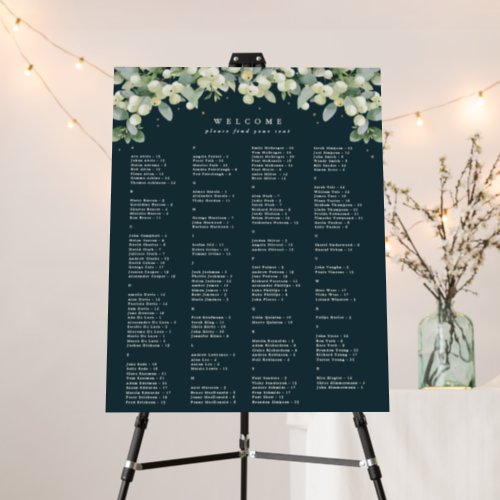 22 x 28 Alphabetical Seating Chart for 150 People Foam Board