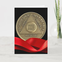 22 Year Happy Anniversary AA Coin Red Ribbon