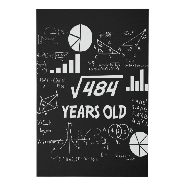 22 Year Old Bday Math Teacher 22nd Birthday Gift Faux Canvas Print (Front)