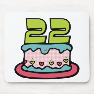 22 Year Old Birthday Cake Mouse Pad