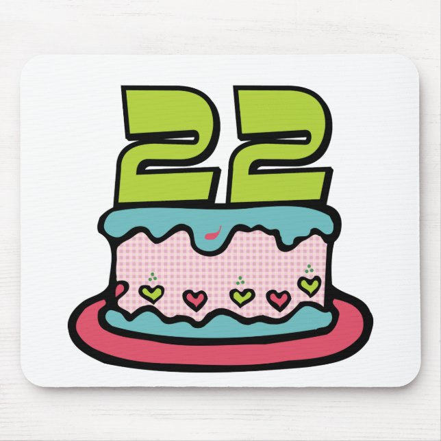 22 Year Old Birthday Cake Mouse Pad (Front)