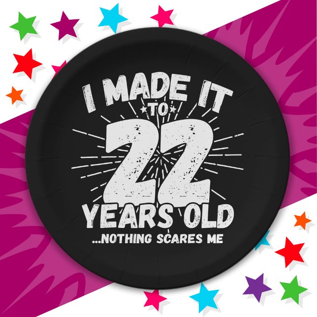 22 Year Old Sarcastic Meme Funny 22nd Birthday Paper Plates (Creator Uploaded)