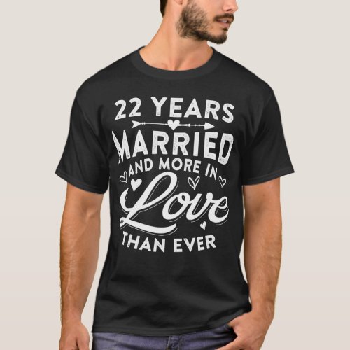 22 Years Married 22nd Wedding Anniversary T_Shirt