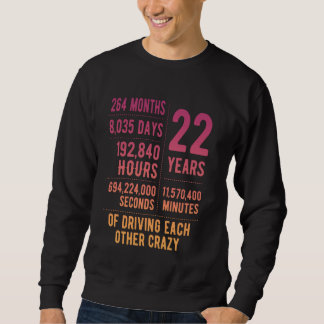 22 Years Married Funny 22nd Wedding Anniversary Sweatshirt