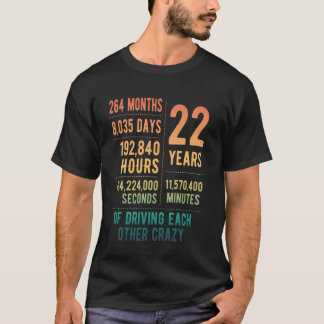 22 Years Married Funny 22nd Wedding Anniversary T-Shirt