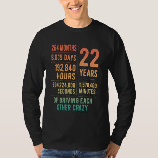 22 Years Married Funny 22nd Wedding Anniversary T-Shirt