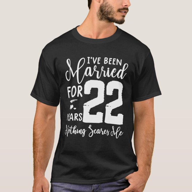 22 Years Married  Funny Couple 22Nd Anniversary T-Shirt (Front)