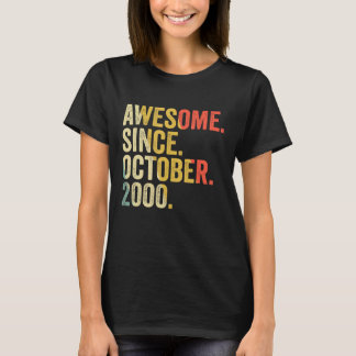 22 Years Old 22nd Birthday Awesome Since October T-Shirt