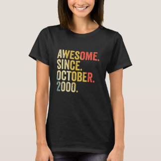 22 Years Old 22nd Birthday Awesome Since October T-Shirt