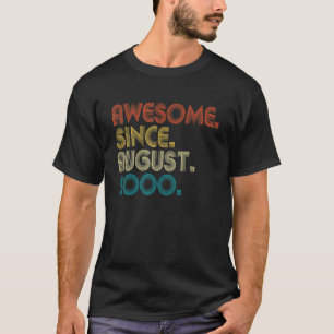 22 Years Old  Awesome Since August 2000 22nd Birth T-Shirt