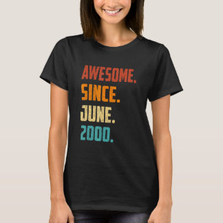 22 Years Old Awesome Since June 2000 22nd Birthday T-Shirt
