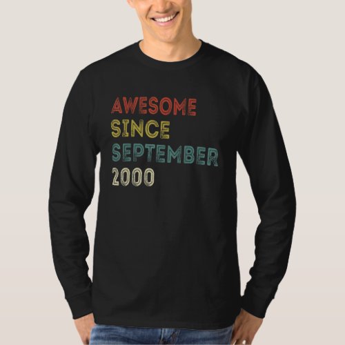 22 Years Old  Awesome Since September 2000 22nd 11 T_Shirt