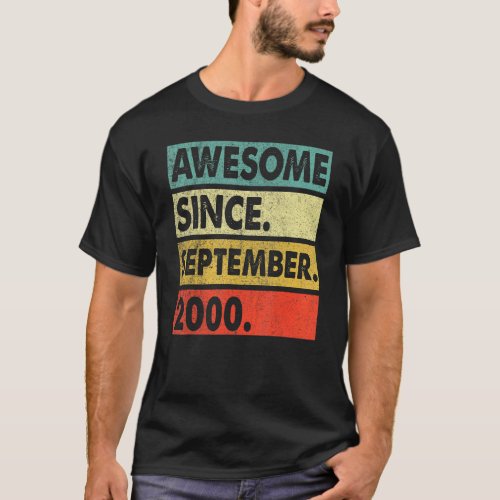 22 Years Old  Awesome Since September 2000 22nd 14 T_Shirt
