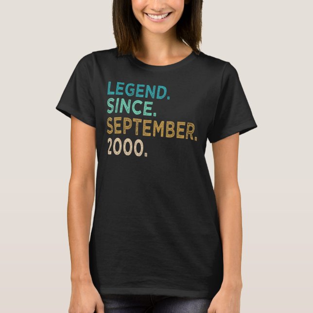 22 Years Old  Awesome Since September 2000 22nd 28 T-Shirt (Front)