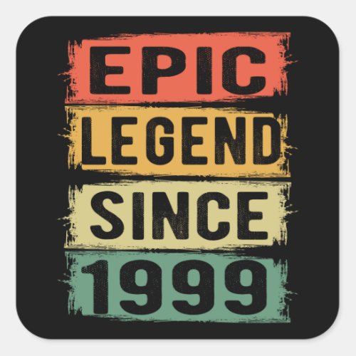 22 Years Old Bday 1999 Epic Legend 22nd Birthday Square Sticker