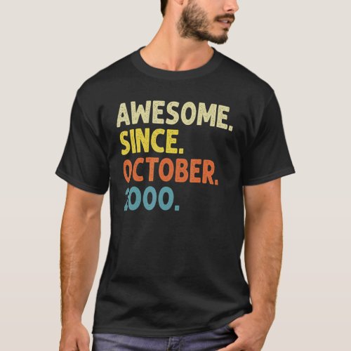 22 Years Old Funny Awesome Since October 2000 22nd T_Shirt