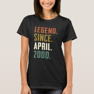 22 Years Old Legend Since April 2000 22nd Birthday T-Shirt