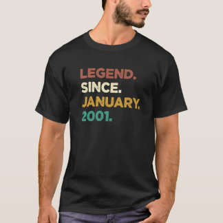 22 Years Old Legend Since January 2001 22nd Birthd T-Shirt