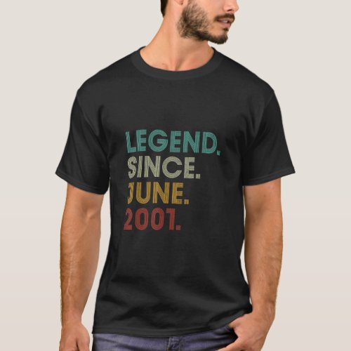 22 Years Old Legend Since June 2001 Turning 22nd B T_Shirt