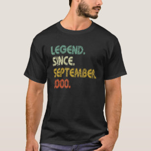 22 Years Old  Legend Since September 2000 22nd Bir T-Shirt