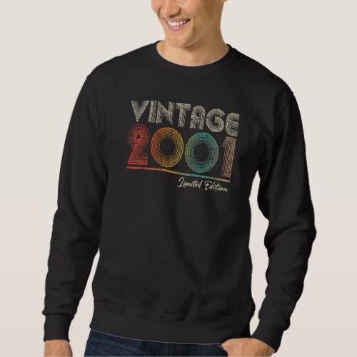 22 Years Old Vintage 2001 22nd Birthday Gifts For  Sweatshirt