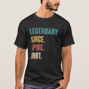 22 Years Old Vintage 2001 Birthday April 22nd Deco T-Shirt