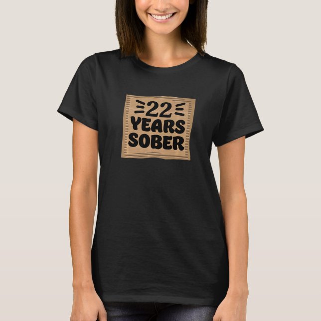 22 Years Sober Sobriety Sign Soberversary Men Reco T-Shirt (Front)