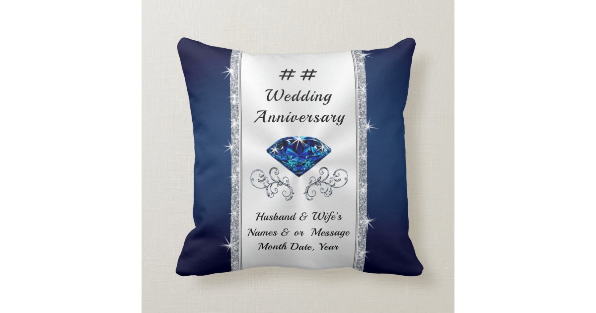 22nd 16th 65th Or 2nd Wedding Anniversary Gift Throw Pillow Zazzle Com