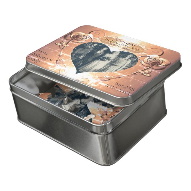 22nd/7th Copper Wedding Anniversary +Photo Jigsaw Puzzle (Lid Open)