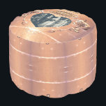 22nd/7th Wedding Anniversary Pouf<br><div class="desc">Alas, a gorgeous pouf for HER to honor their 22nd or 7th, copper, wedding anniversary with a heart frame how special is that?! Copperesque rose graphics with my heart pattern framing her favorite pic. If you wish for any customization or illustration made just for you, just message me and I'll...</div>