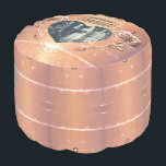 22nd/7th Wedding Anniversary Pouf<br><div class="desc">Alas, a gorgeous pouf for HER to honor their 22nd or 7th, copper, wedding anniversary with a heart frame how special is that?! Copperesque rose graphics with my heart pattern framing her favorite pic. If you wish for any customization or illustration made just for you, just message me and I'll...</div>