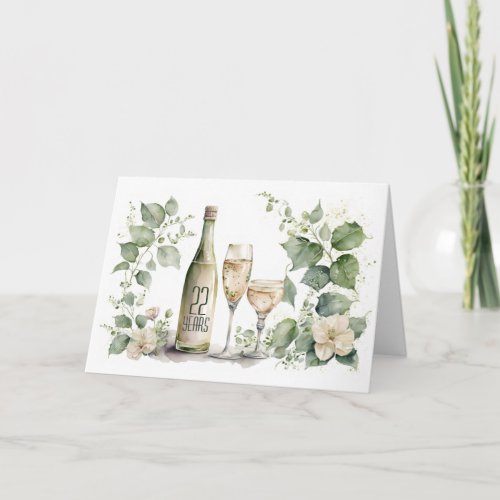 22nd Anniversary Wine and Ivy   Card
