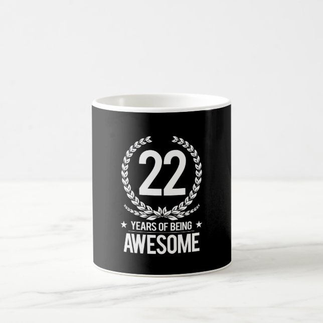 22nd Birthday (22 Years Of Being Awesome) Coffee Mug (Center)