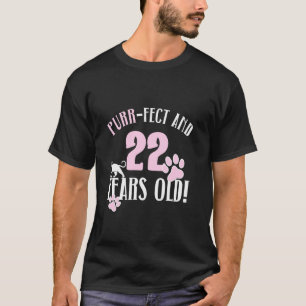 22nd Birthday 22 Years Old Cat Mom Cat Lover Birth T-Shirt