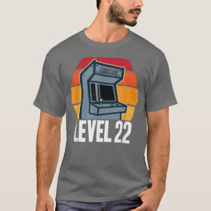 22nd Birthday 22 Years Old Video Game Level 22 Ret T-Shirt