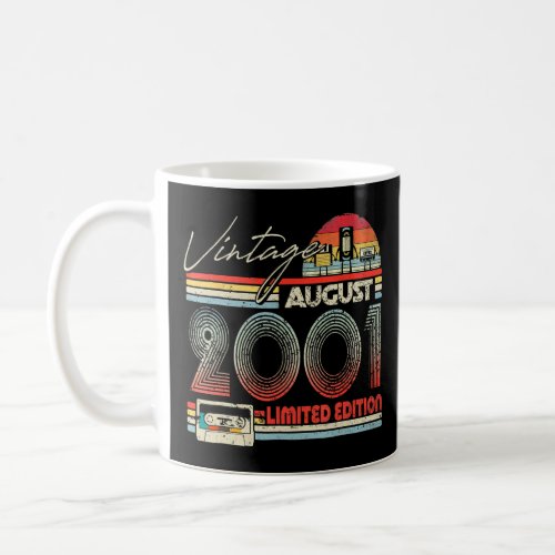 22nd Birthday August 2001 Vintage Cassette  Coffee Mug