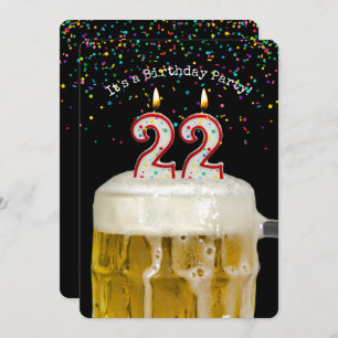 22nd Birthday Beer Party Invitation