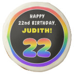[ Thumbnail: 22nd Birthday: Colorful Rainbow # 22, Custom Name ]
