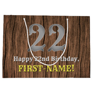 22nd Birthday: Country Western Inspired Look, Name Large Gift Bag