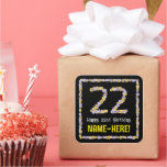 [ Thumbnail: 22nd Birthday: Floral Flowers Number, Custom Name Sticker ]